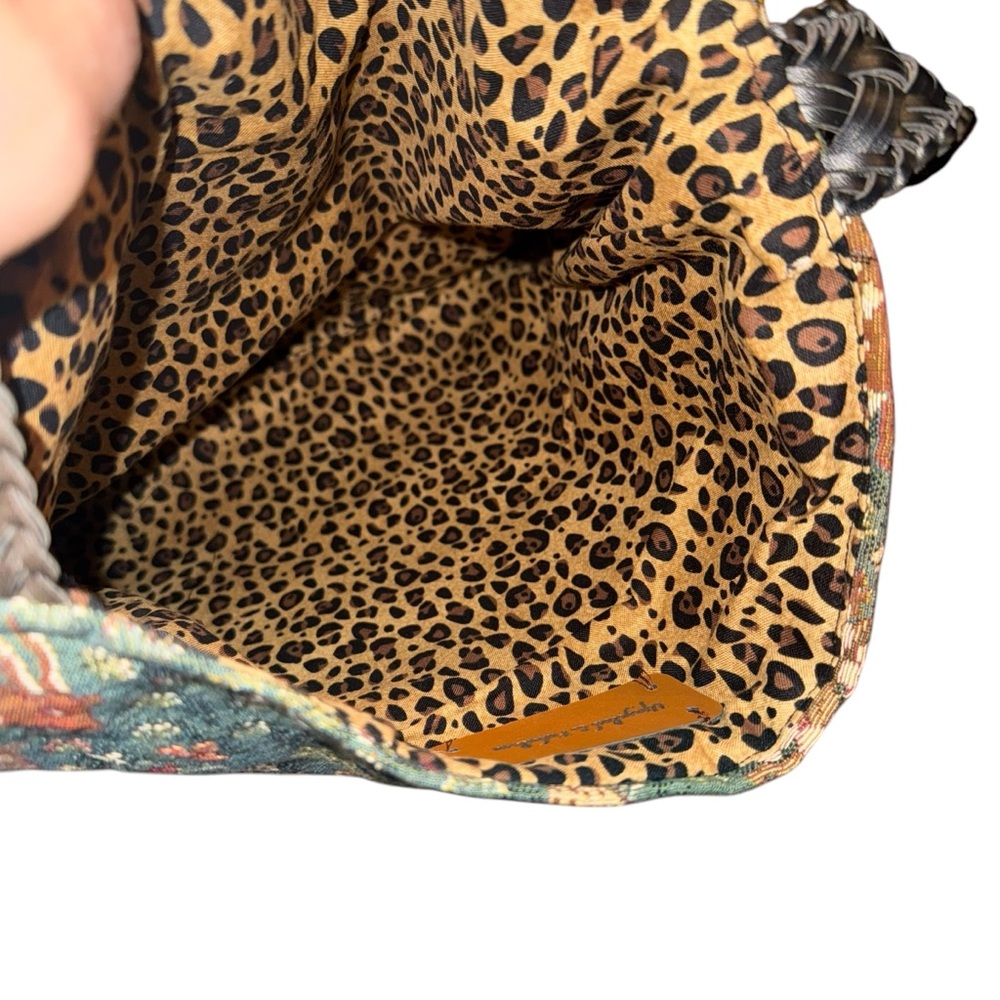 Upcycled Boho Fringe Crossbody Shoulder Bag Cheetah Handmade Reworked Crossbody - Picture 6 of 8